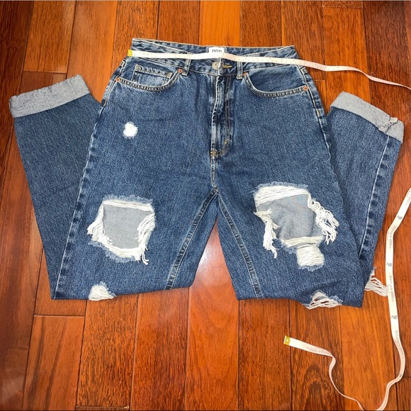 Dark Wash Distressed Jeans - Picture 3 of 5